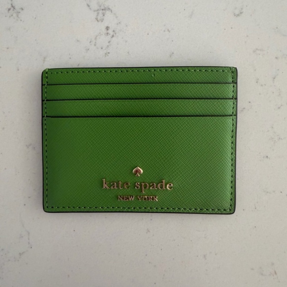 Madison Green Saffiano Leather Card Holder